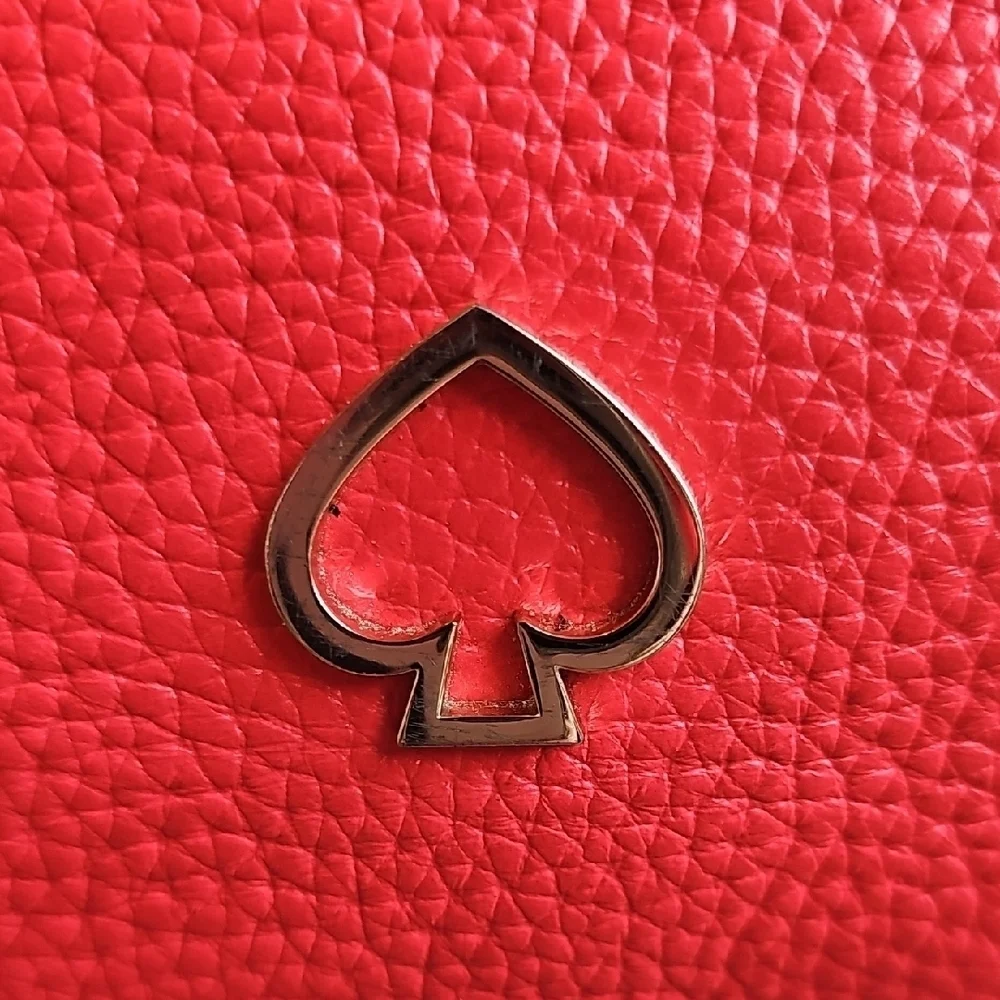 KATE SPADE LIKE NEW CORAL PEBBLED LEATHER SATCHEL 2 WAY - Picture 3 of 12